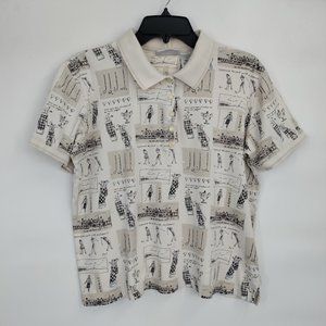 Liz Golf by Liz Claiborne Polo Shirt Golf Printed Medium